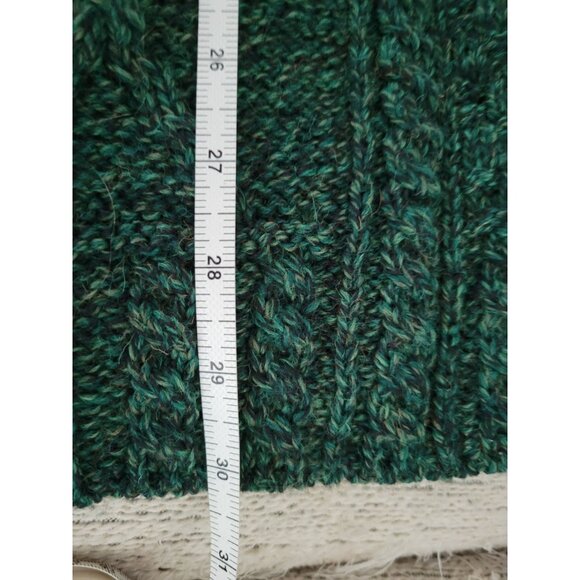 Carraig Donn Irish knitwear Cardigan Womens Green Wool Size Small Fisherman Flaw - Picture 11 of 11
